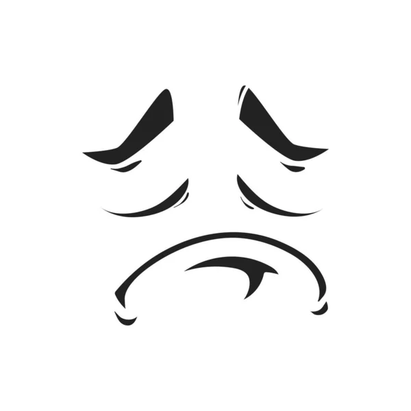 Cartoon Sad Face Vector Unhappy Upset Emoji Negative Feelings Sadness — Stock Vector
