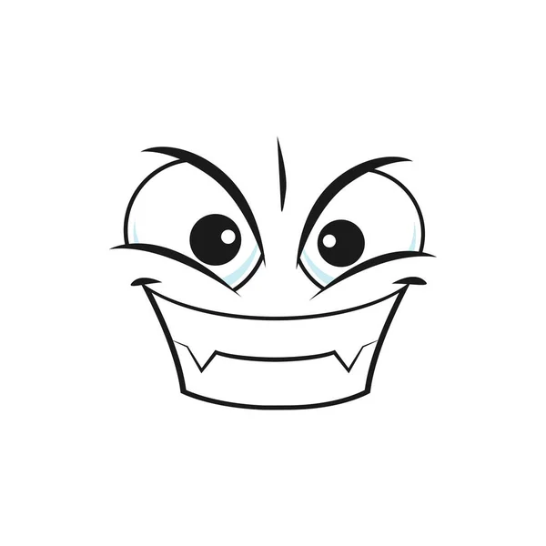 Evil Scary Cartoon Smile Face Smiling Vampire Vector Emoji Monster — Stockvektor
