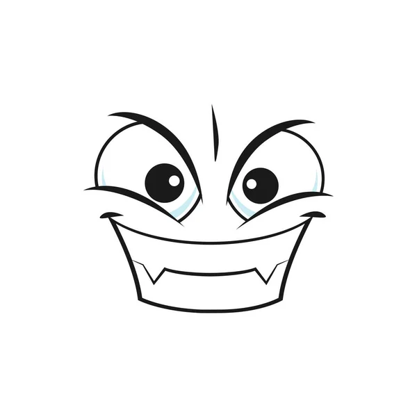 Evil Scary Cartoon Smile Face Smiling Vampire Vector Emoji Monster — Vetor de Stock