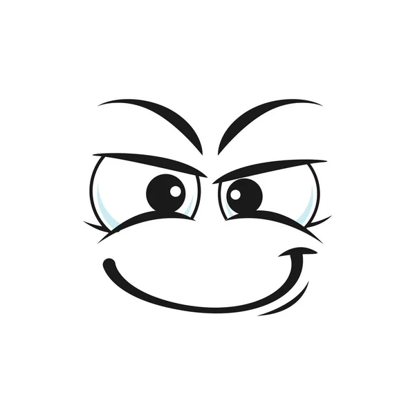 Cartoon Smirk Face Vector Smiling Emoji Wink Eyes Simper Mouth — Vettoriale Stock