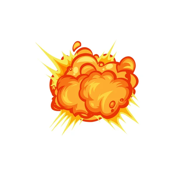 Boom Effects Cartoon Explode Destruction Nuclear Bomb Isolated Icon Vector — Stock Vector