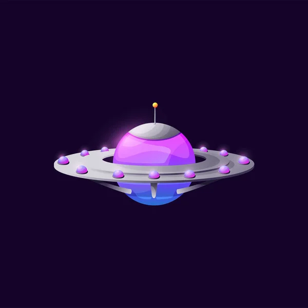 Unknown Flying Object Isolated Cartoon Craft Ufo Animation Game Design — Stockový vektor