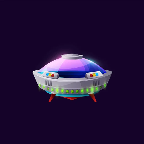 Spacecraft Alien Craft Isolated Ufo Saucer Ship Game Animation Design — Stockový vektor