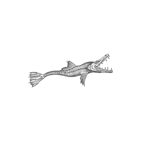 Кита Огромное Морское Существо Морской Монстр Изолированных Гигантских Рыб Челюстями — стоковый вектор