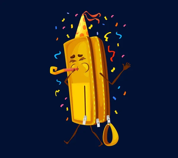 Holiday Birthday Celebration Cartoon Pencil Case Character Vector Box Pens — Διανυσματικό Αρχείο