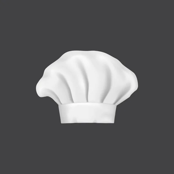 Sombrero Chef Realista Gorra Cocinero Toque Panadero Sombrero Chef Blanco — Archivo Imágenes Vectoriales
