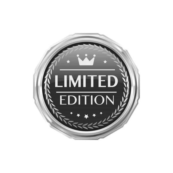 Limitierte Auflage Silberabzeichen Und Premium Etikett Limitierte Auflage Produkt Qualitätsgarantie — Stockvektor