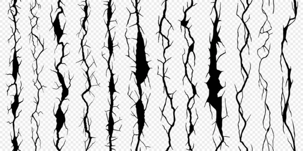 Fissure Sans Couture Fissure Craquelures Sur Fond Transparent Texture Vectorielle — Image vectorielle