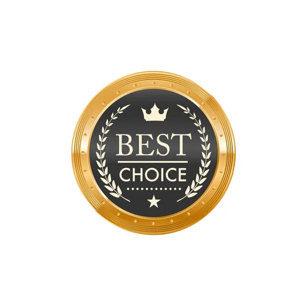 Mejor Opción Insignia Oro Etiqueta Elección Del Cliente Garantía Calidad — Vector de stock