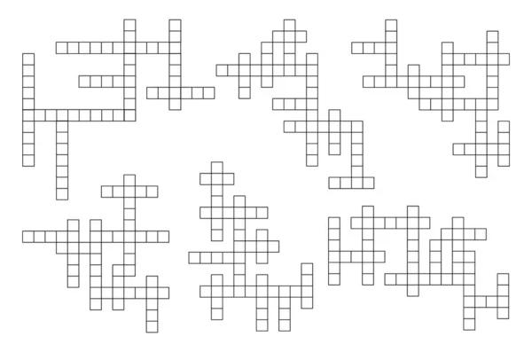 Kreuzworträtsel Rätselvorlage Vektorachsen Layout Kreuzworträtsel Spiel Gitter Hintergrund Für Wortratespiel — Stockvektor