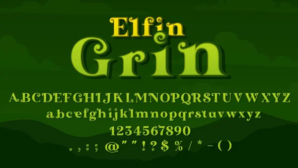 Волшебный Шрифт Средневековый Шрифт Волшебный Алфавит Векторный Фэнтези Текст Мультфильм — стоковый вектор