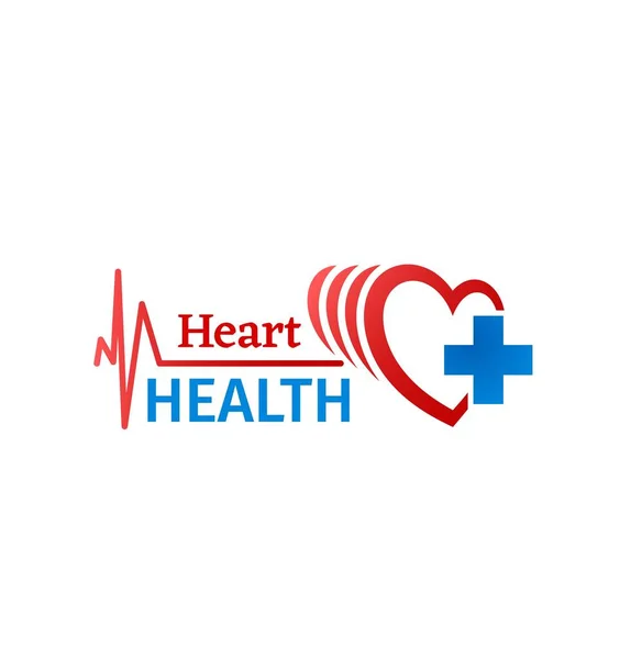 Kardiológiai Orvoslás Orvosi Kardiológiai Klinika Szív Egészségügyi Ikonja Vektorembléma Szívverés — Stock Vector