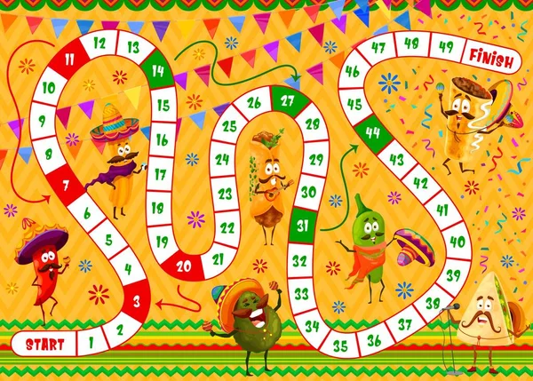 Настольная Игра Мексиканским Буррито Перец Авокадо Тортилья Халапеньо Векторные Пищевые — стоковый вектор