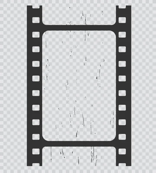 Grunge Tira Película Cine Tira Película Aislada Marco Carrete Vectorial — Vector de stock