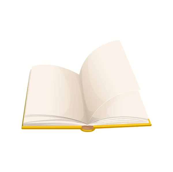 Desenhos Animados Livro Aberto Com Páginas Branco Manual Vetorial Isolado —  Vetores de Stock