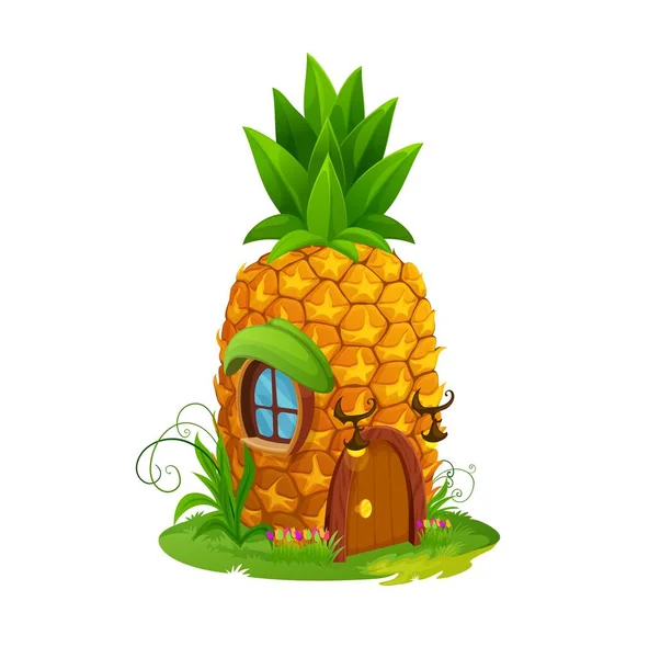 Ananas Fruit Maison Conte Fées Bâtiment Habitation Maison Fruits Fée — Image vectorielle