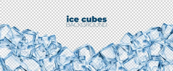 Realistic Ice Cubes Background Crystal Ice Blocks Frozen Crystal Backdrop — Stock Vector