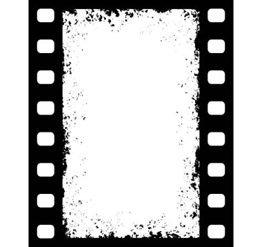Eski grunge film şeridi. Klasik film şeridi dokusu. Eski sinematografi 35 mm fotoğraf makinesi, eski sinema veya selüloit negatif şerit grunge arka planı çizikler