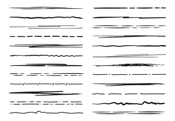 Scribble Doodle Subraya Pluma Negra Pincel Pintura Pinceladas Ásperas Tinta — Archivo Imágenes Vectoriales