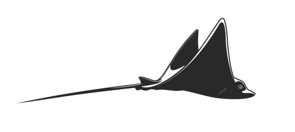 Manta Ray Raie Crampe Océan Animal Sous Marin Vie Sous — Image vectorielle