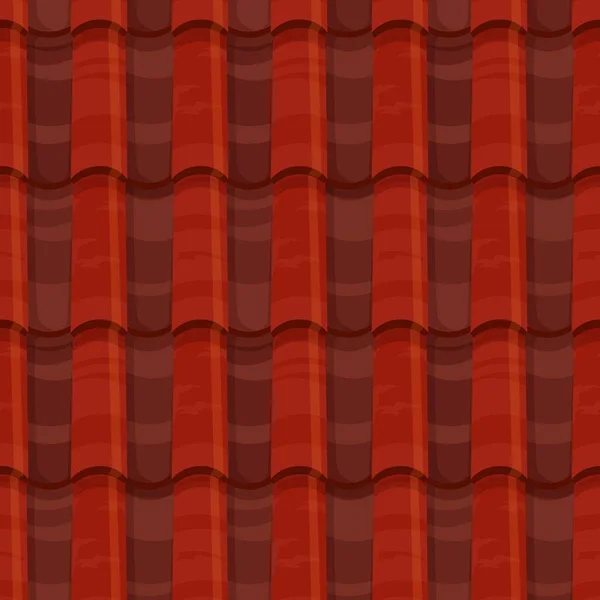 Rote Dachziegel Nahtlose Hintergrundmuster Vektor Haus Dachstruktur Lehmschindeln Oder Terrakotta — Stockvektor