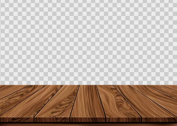 Wooden Floor Desk Board Transparent Background House Plank Tabletop Backdrop — Stock Vector