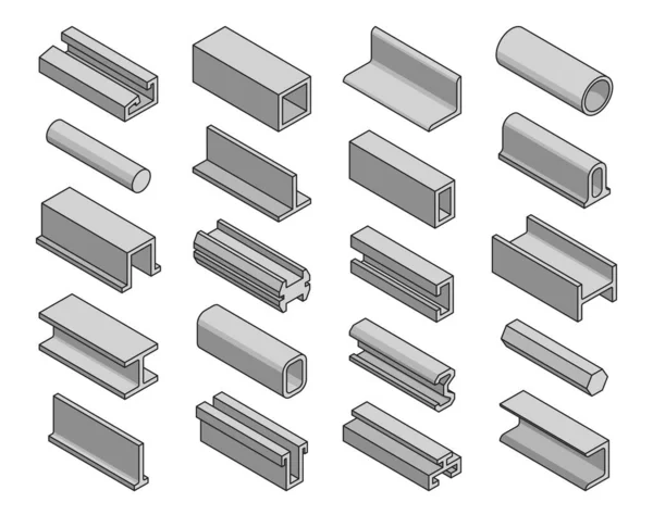 Steel Products Iron Profile Metal Beam Pipe Girder Sheet Rebar — Stock Vector