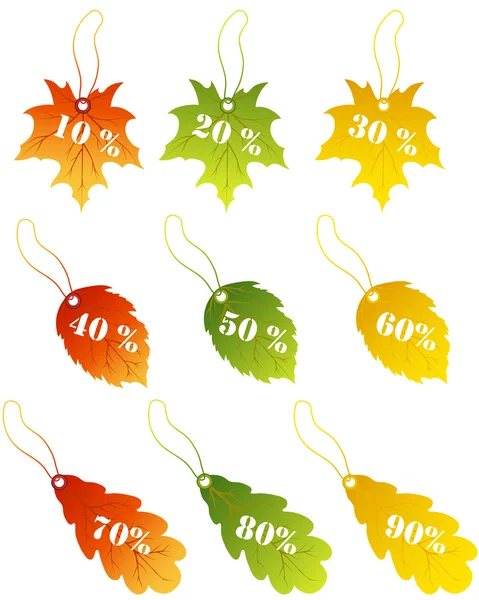Maples leaves sale label — Stock Vector