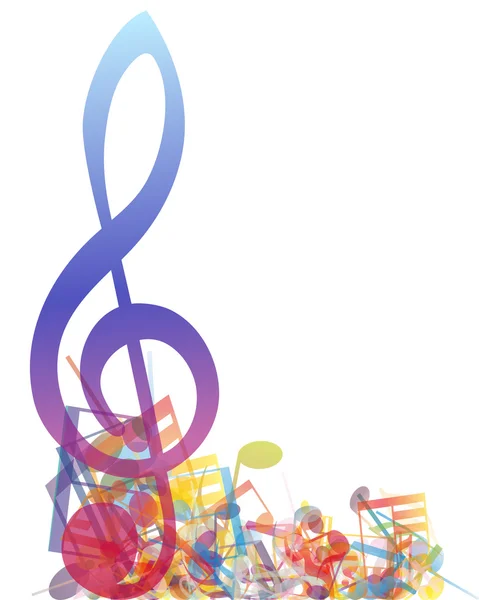 Notes musicales multicolores — Image vectorielle