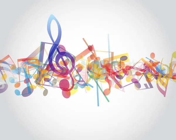 Notes musicales multicolores — Image vectorielle