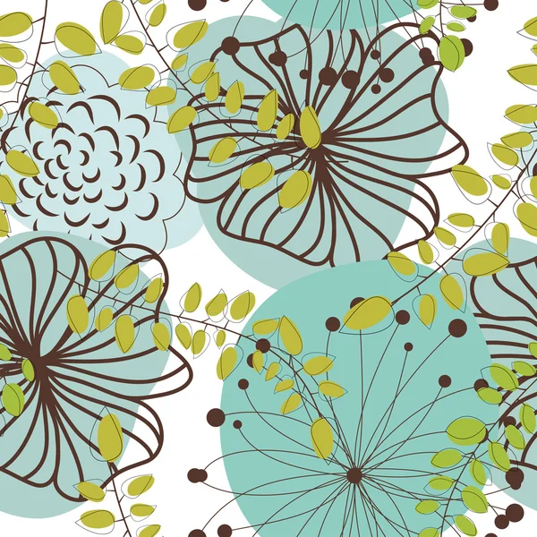 Patrón floral sin costuras — Vector de stock