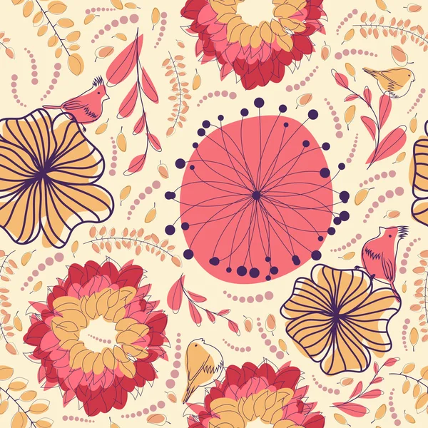 Patrón floral sin costuras — Vector de stock