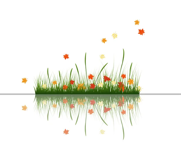 Meadow with reflection — Stock Vector