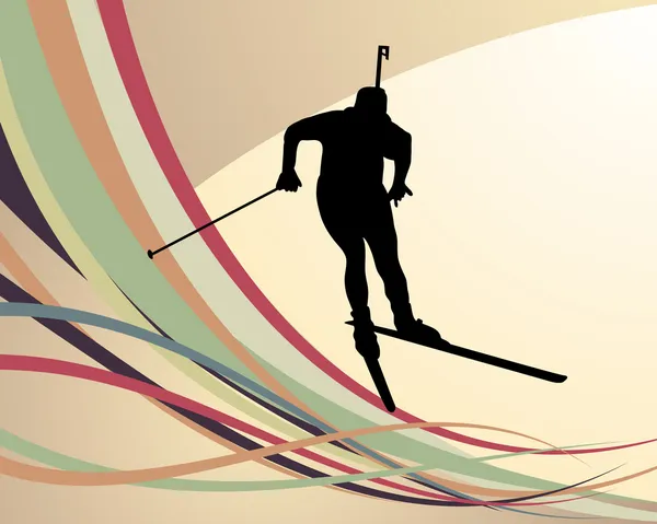 Athlète biathlon — Image vectorielle