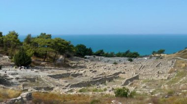 kamiros şehrin antik kalıntıları. Rodos Adası. Yunanistan.