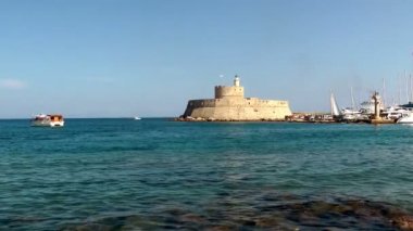 Rodos Limanı kalede. Rodos Adası. Yunanistan.
