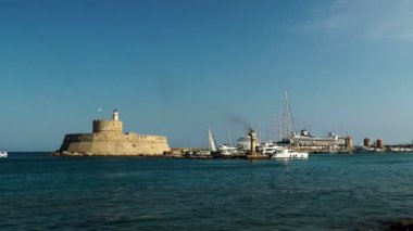 Rodos Limanı kalede. Rodos Adası. Yunanistan.