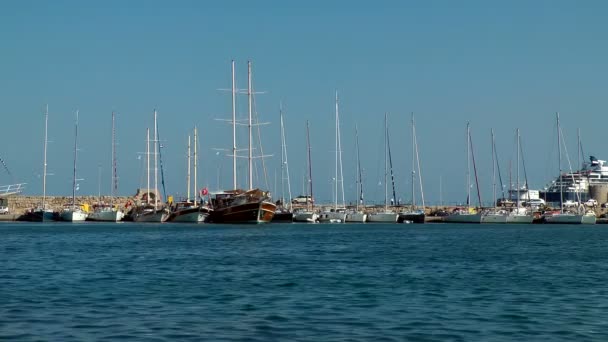 Puerto de Rodas. Isla Rhodes. Países Bajos . — Vídeo de stock