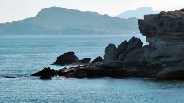 Vista da praia de Kalithea — Vídeo de Stock