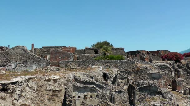 Ruinen der antiken Stadt Pompeji — Stockvideo