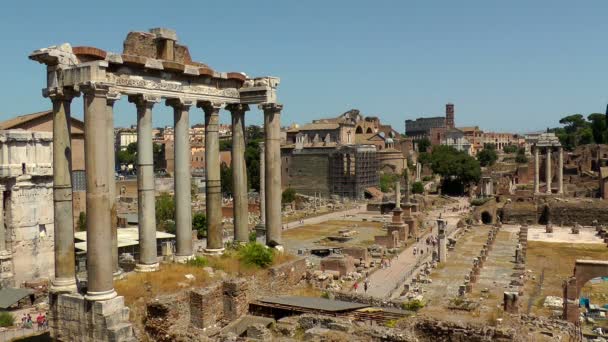 Ruins of the Roman Forum. Italy. — Stock Video