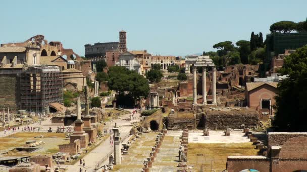 Ruínas do Fórum Romano. Itália . — Vídeo de Stock