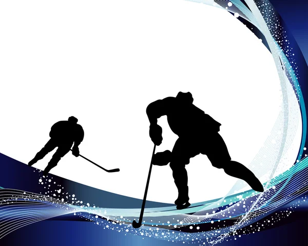 Silhouette de joueur de hockey — Image vectorielle