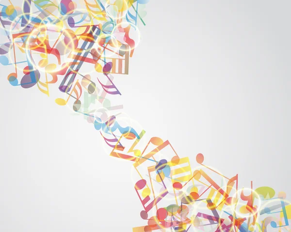 Notes musicales multicolores — Image vectorielle