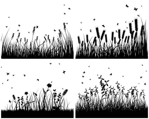 Silhuetas de prado —  Vetores de Stock