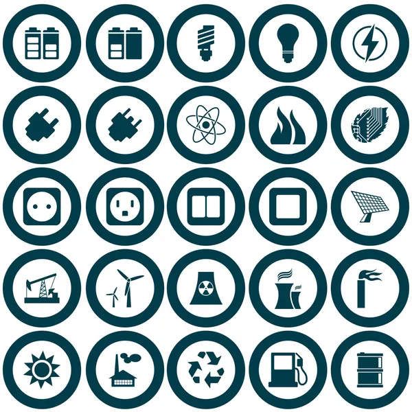 Power und Energie Icon Set — Stockvektor