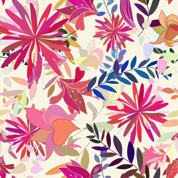 Patrón floral sin costuras — Vector de stock