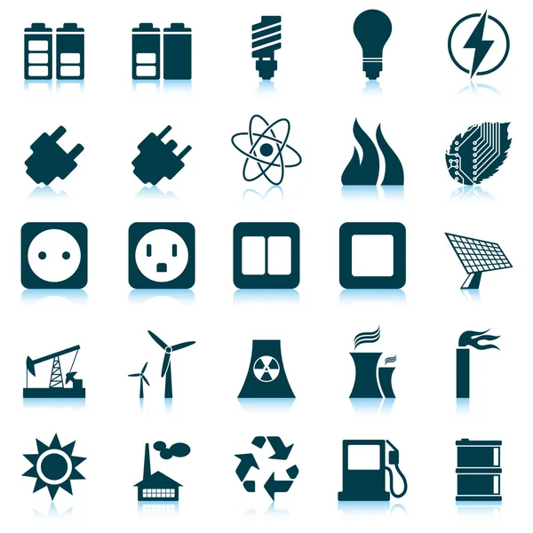 Power and energy icon set — Stock Vector