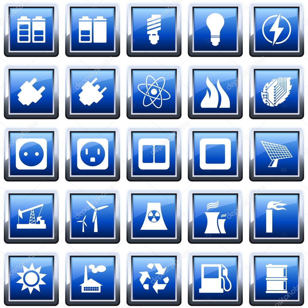Power and energy icon set