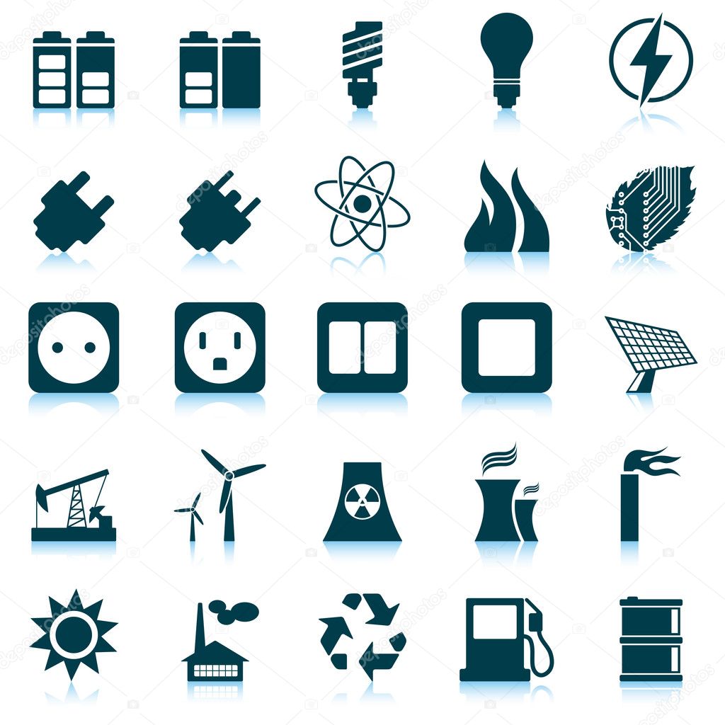 Power and energy icon set